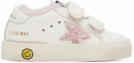 Baby White May School Sneakers In 11202 White/antique