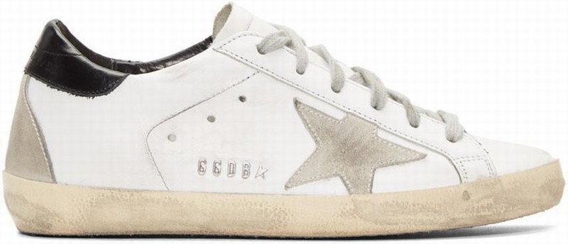 Superstar Distressed Leather And Suede Sneakers In White