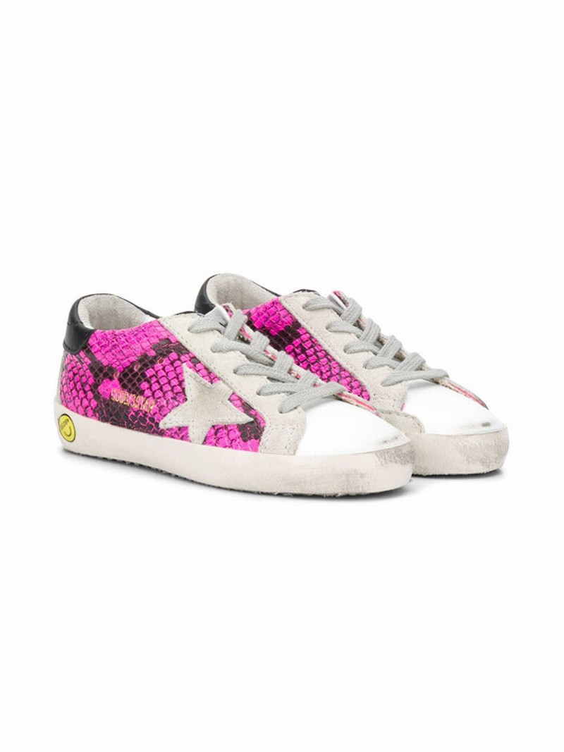 Kids' Super Star Snakeskin Print Sneakers In Pink