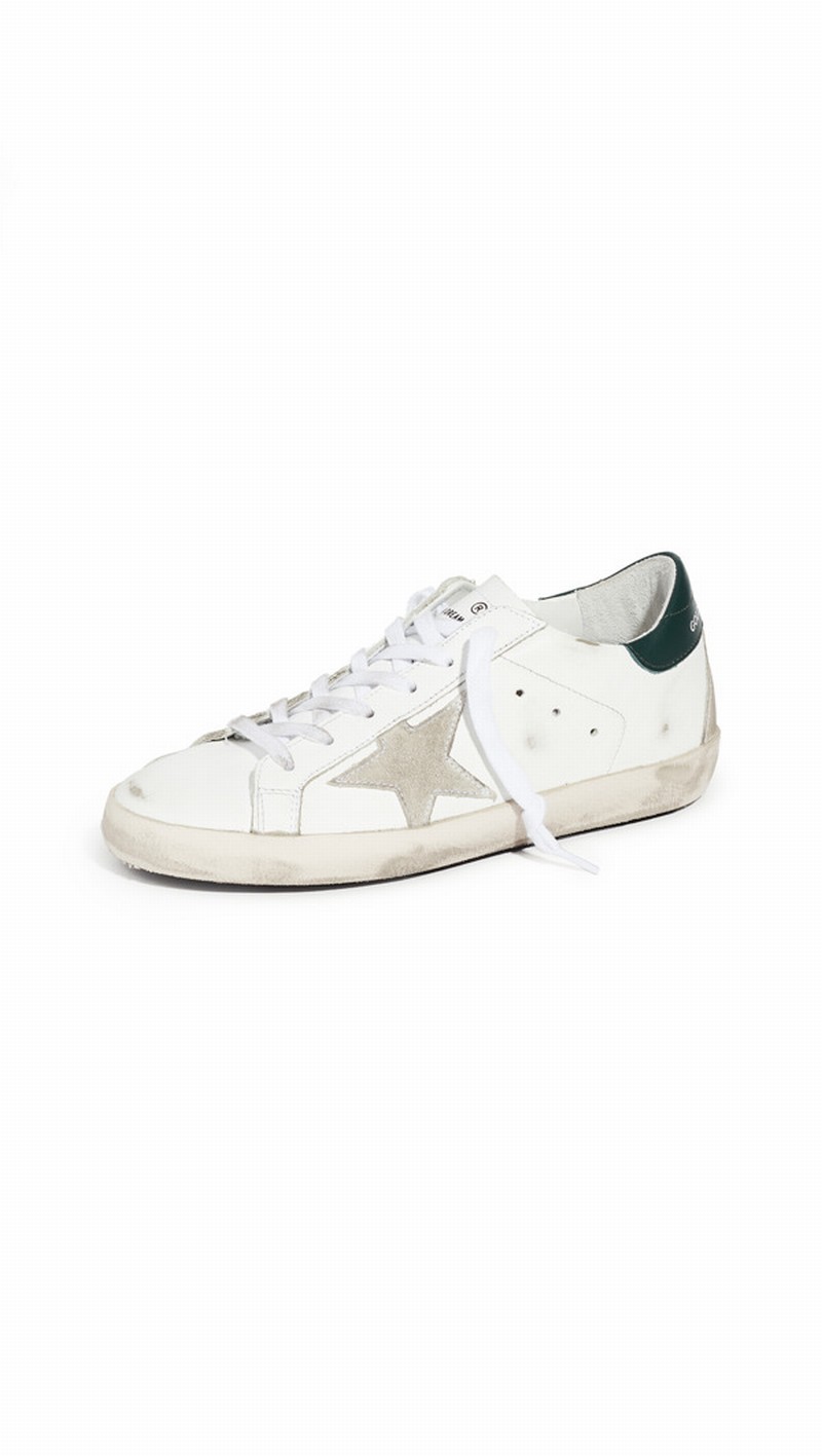 Superstar Sneakers In White/dark Green