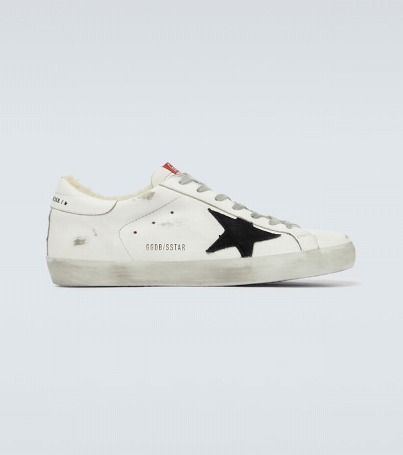 Superstar Shearling-lined Trainers In White/black