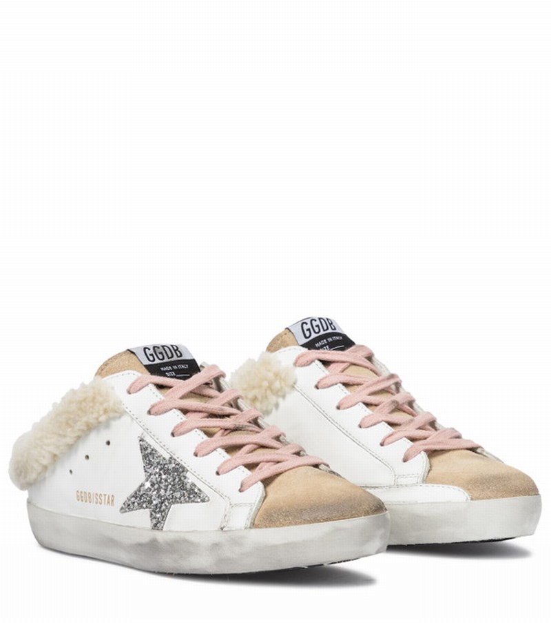 Superstar Shearling-lined Sneakers In Cappuccino/white/silver