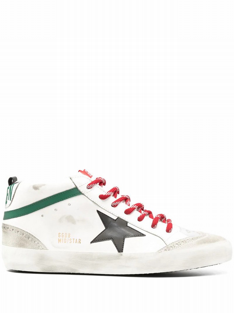 Mid Star Sneakers In White,green