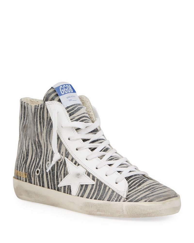 Zebra-print Canvas Sneakers