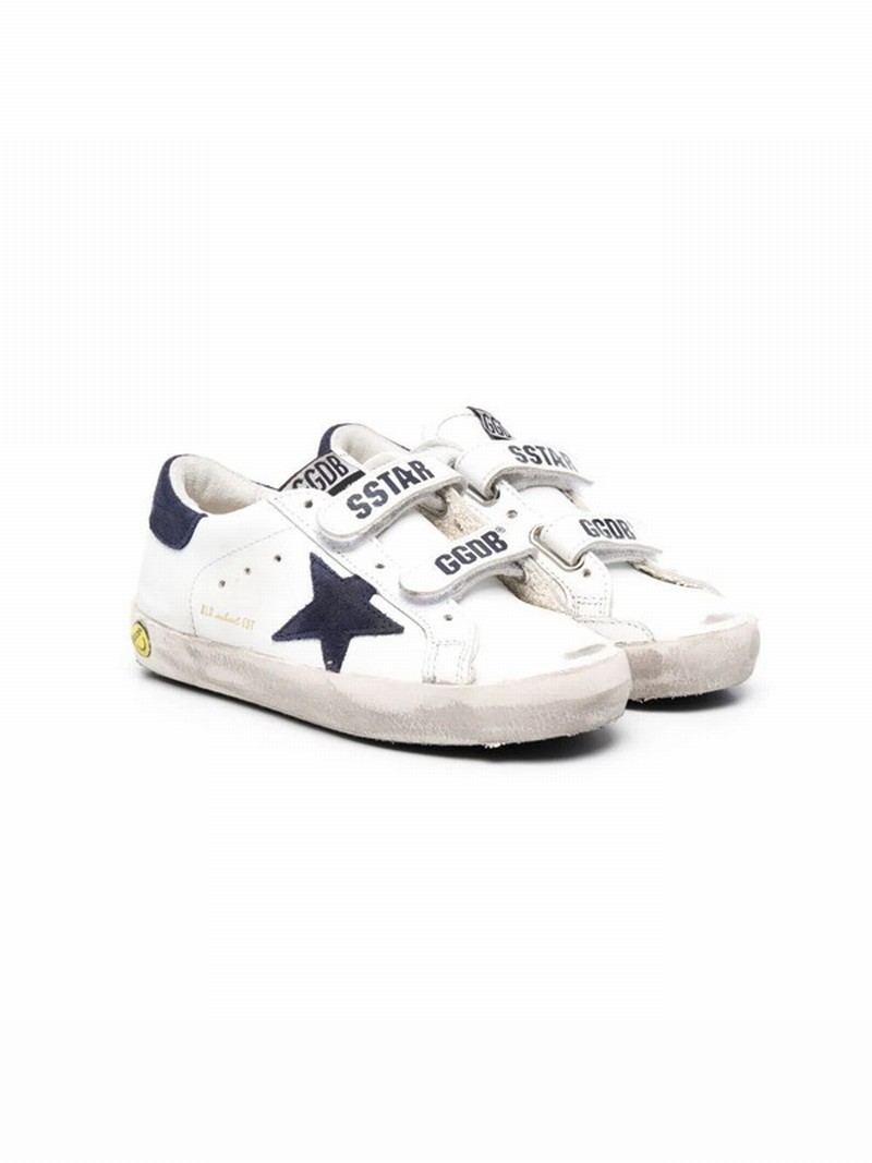 Kids' Super-star Touch-strap Sneakers In White