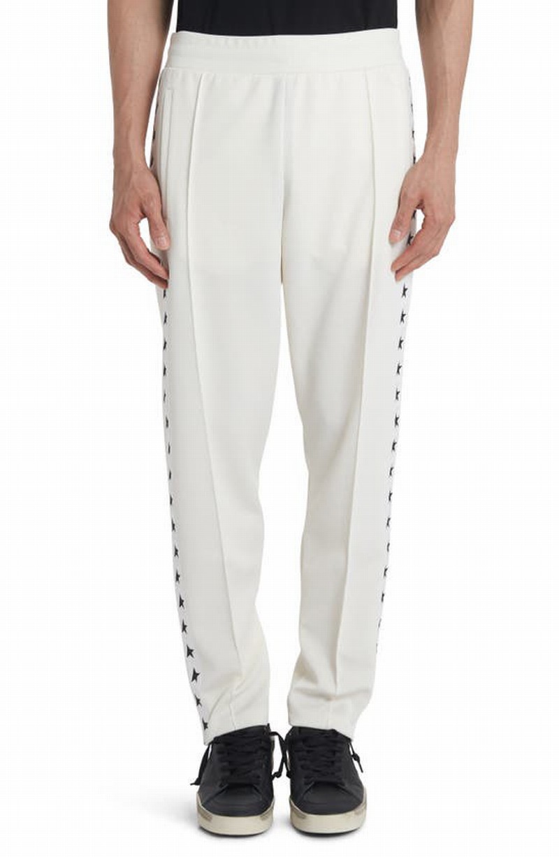 Star-trim Tailored Track Pants In Papyrus/black