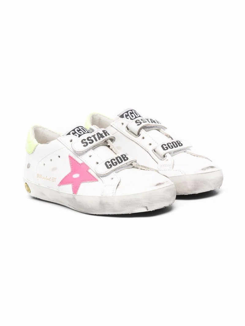 Teen Old School Star-patch Low-top Leather Sneakers In White