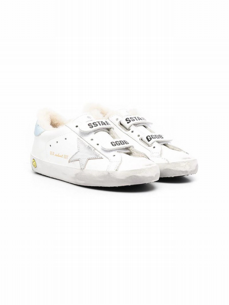 Kids' Logo Strap Sneakers In White