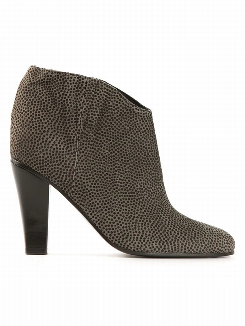 Micro Dot Printed Ankle Boots In Grey