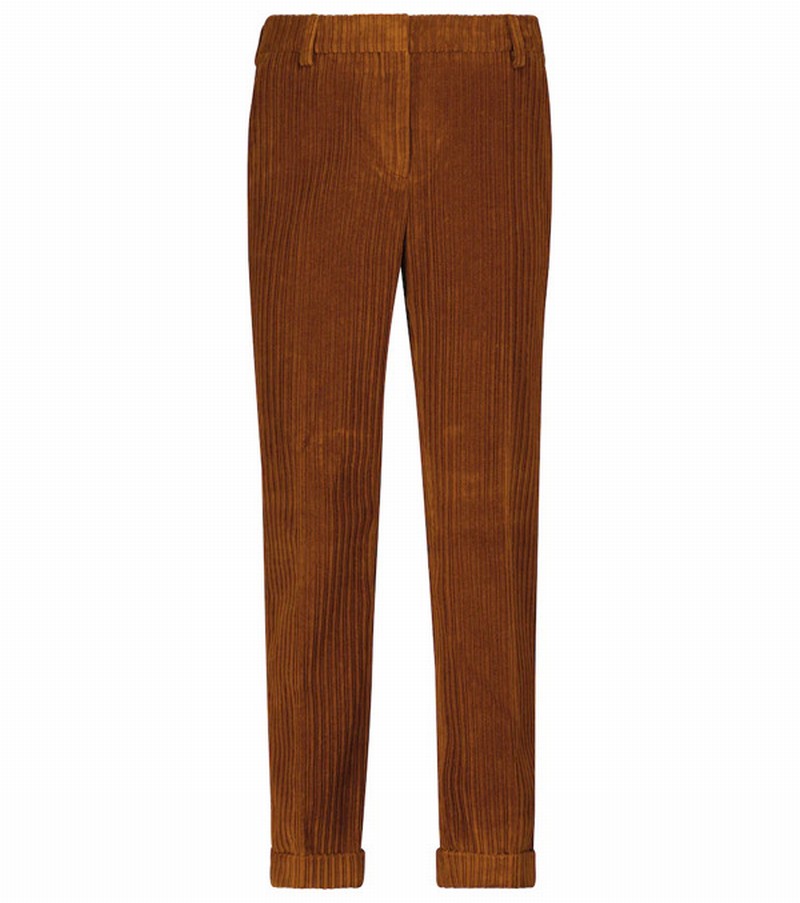 Daria High-rise Corduroy Pants In Brown