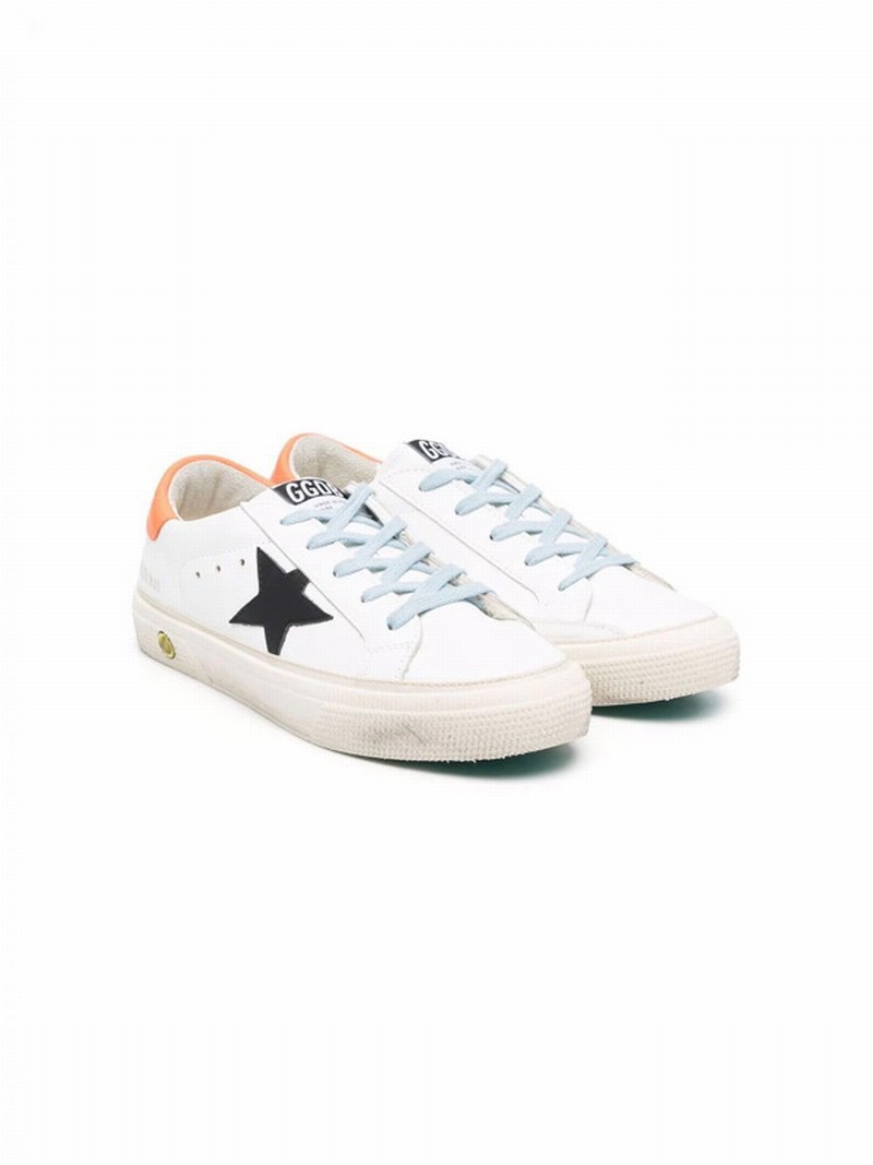 Star-patch Panelled Leather Sneakers In ??ɫ