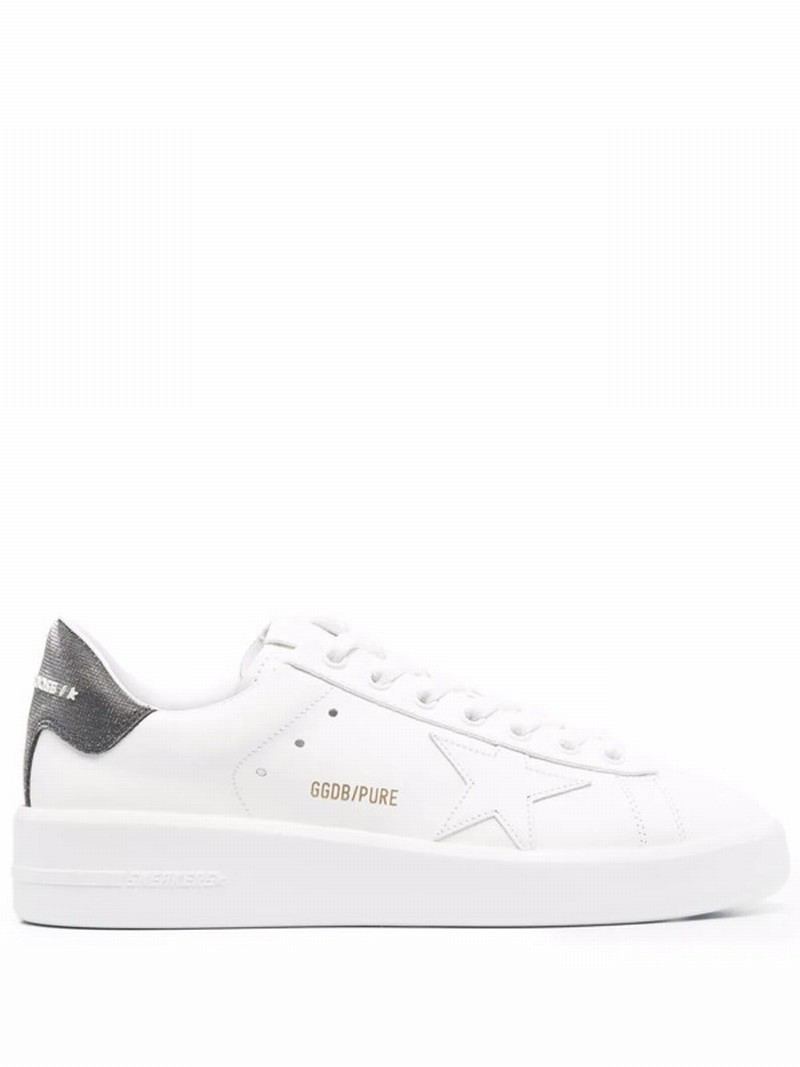 Star-patch Lace-up Sneakers In Weiss