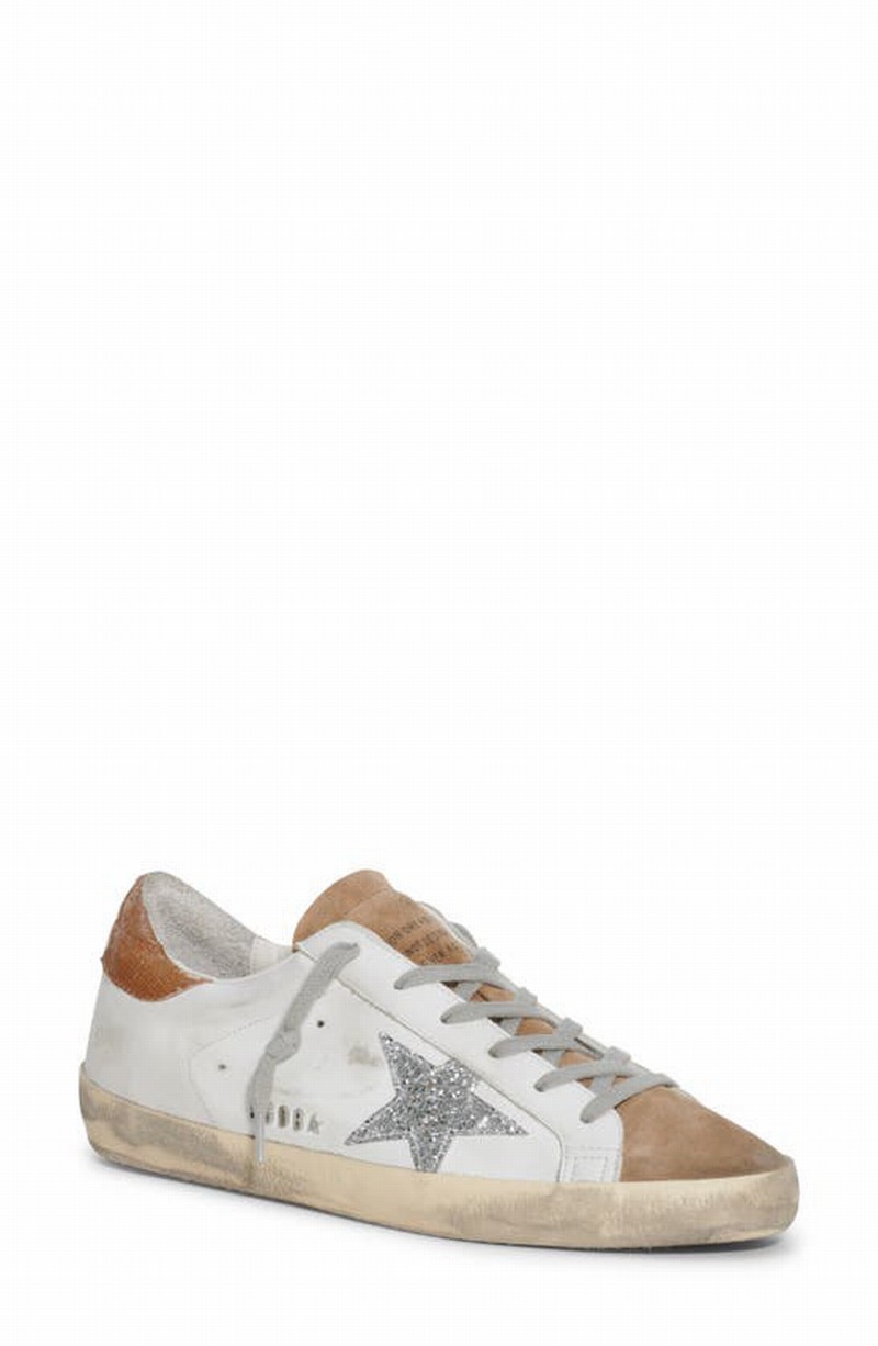 Women's Glitter Star Sneakers In White