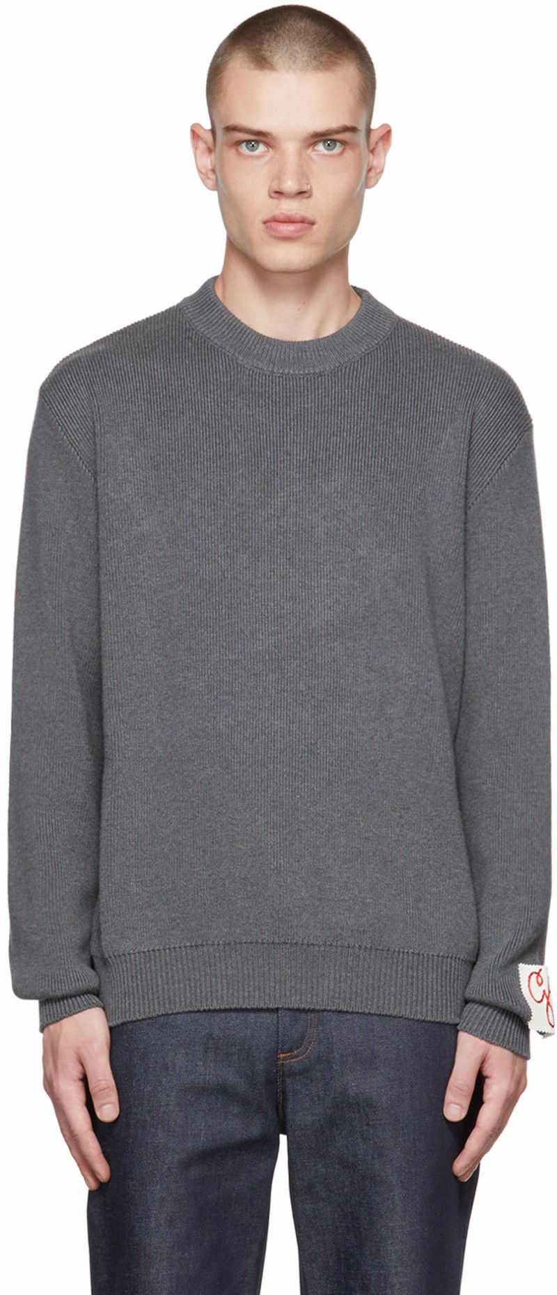 Grey Cotton Blend Sweatshirt