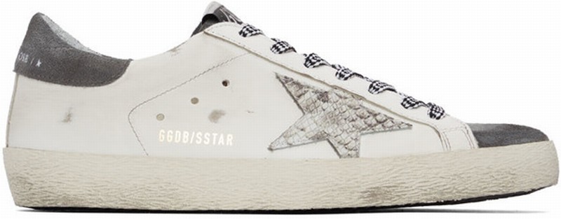 White & Grey Super-star Sneakers In White/grey Asphalt/g