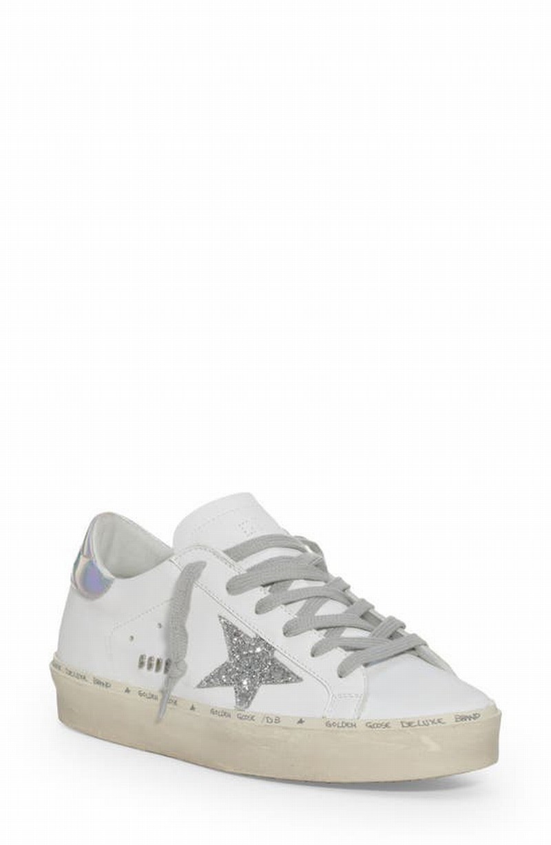 Hi Star Metallic Platform Sneaker In White/ Silver