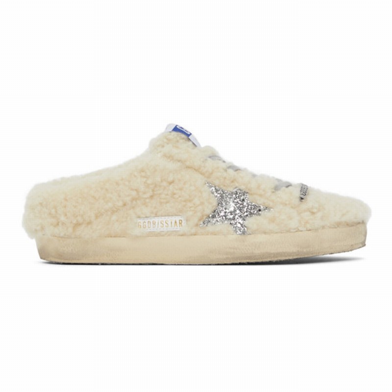 Shearling Superstar Sneakers In Natural White