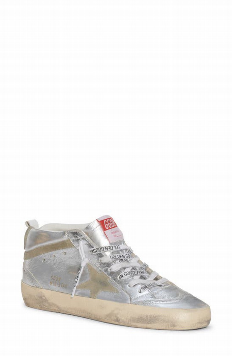 Midstar Leather Sneaker In Silver