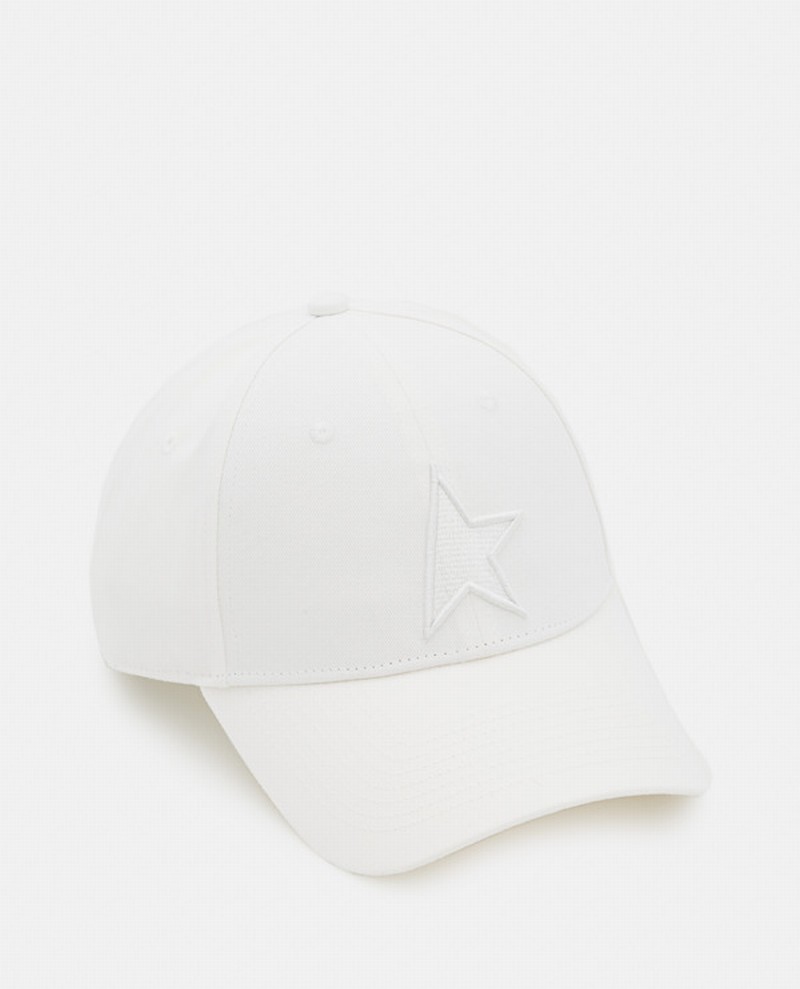 Embroidered-star Baseball Cap In White