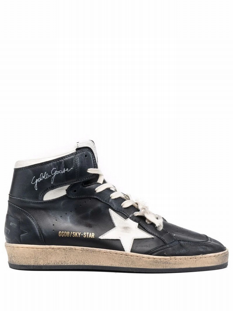 Black High-top Lace-up Sneakers In Nero