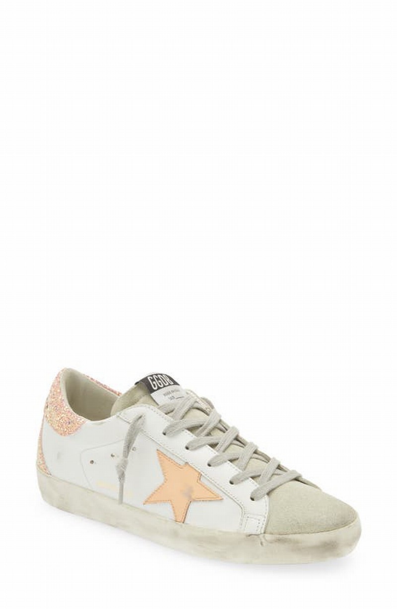 Super-star Low Top Sneaker In White/ Peach