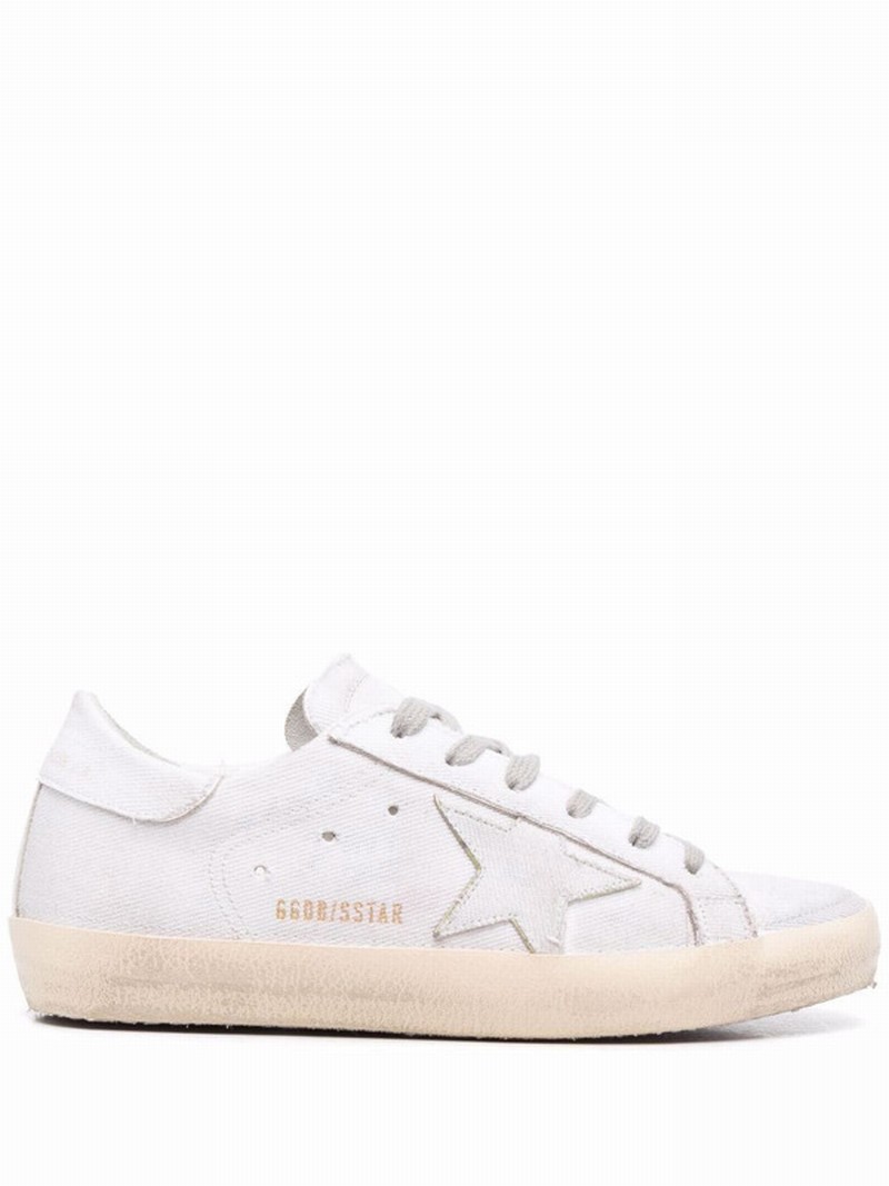 Star-patch Lace-up Sneakers In Weiss