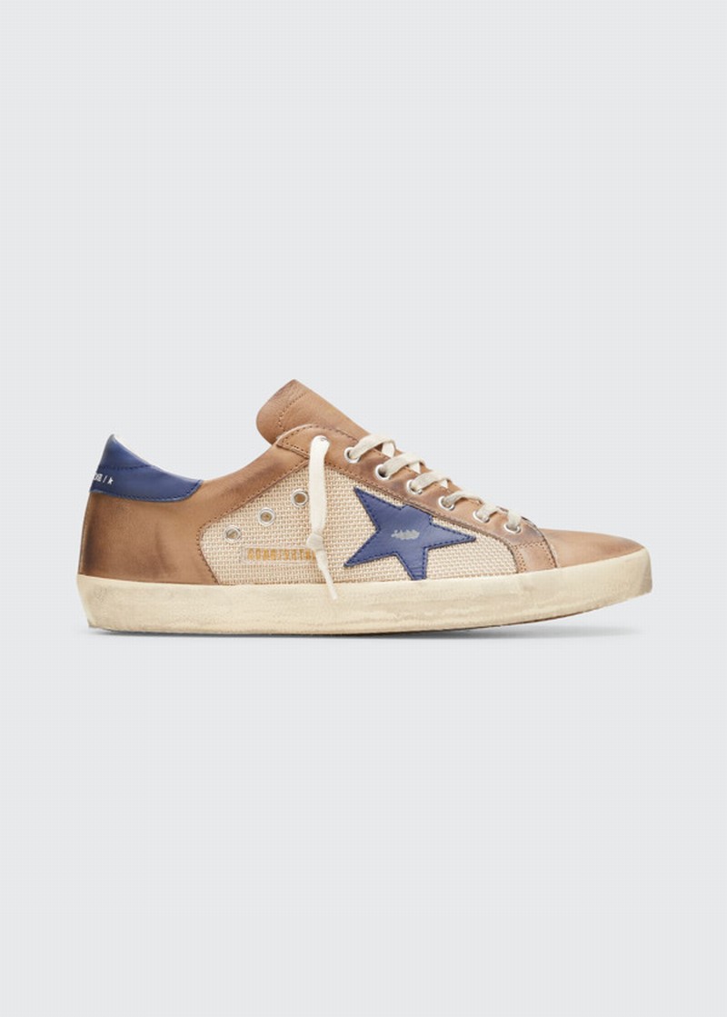 Men's Super-star Leather Low-top Sneakers In Milk/taupe/dark B