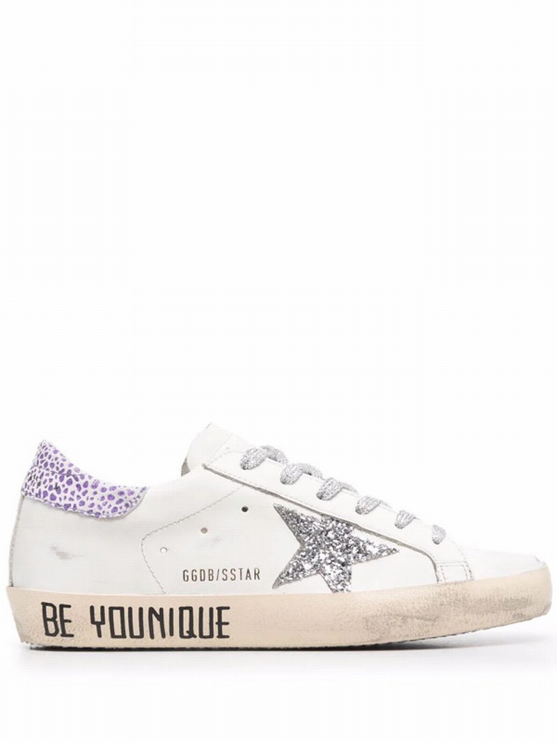 Super-star Slogan-print Sneakers In White