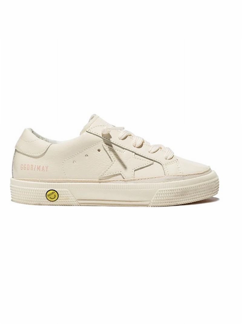 Kids' Neutral May Leather Sneakers In Neutrals