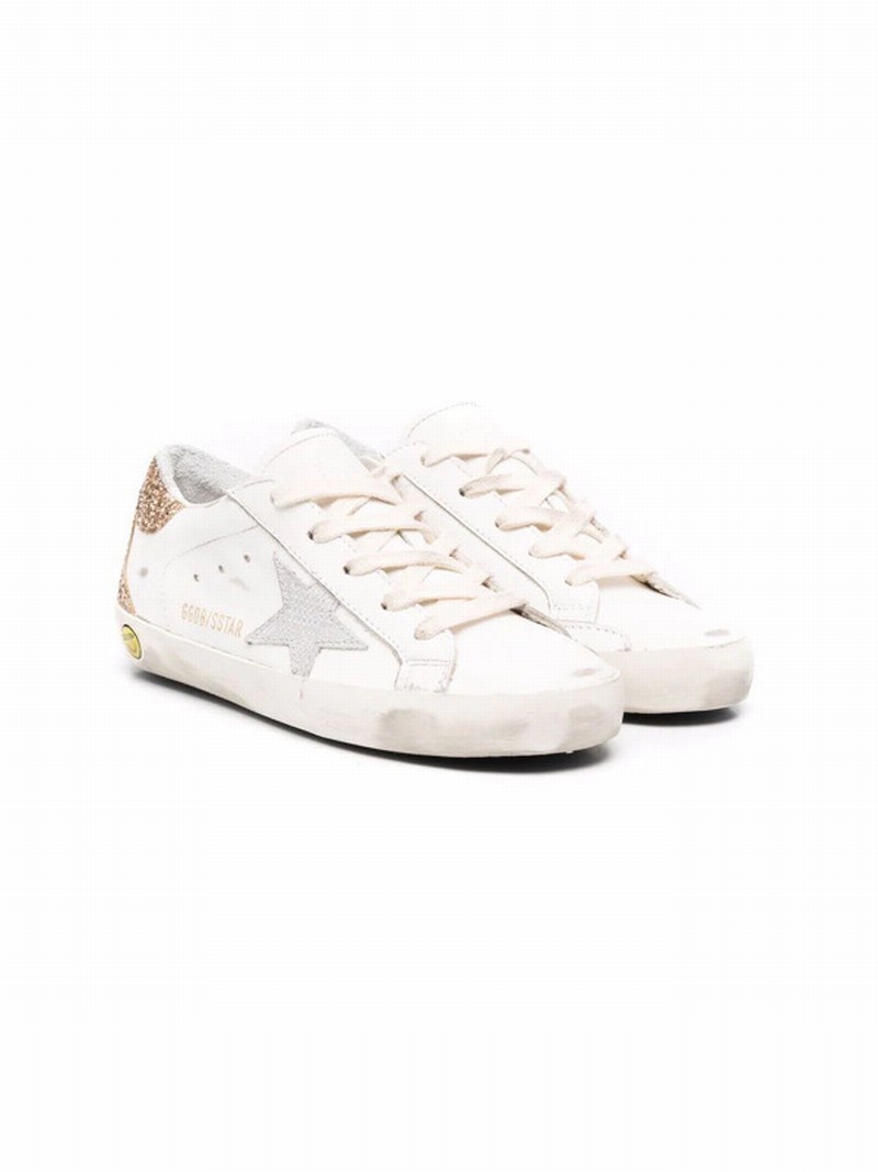 Kids' Super-star Leather Sneakers In White