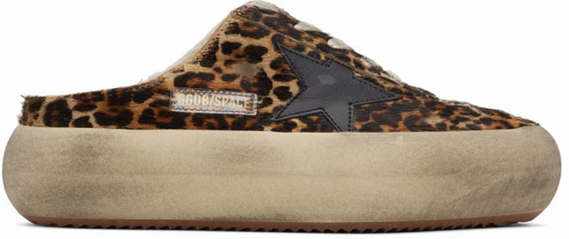 Brown Space-star Sabot Sneakers In Leopard