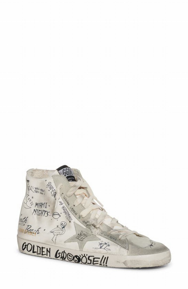 White & Gray Francy Classic High-top Sneakers