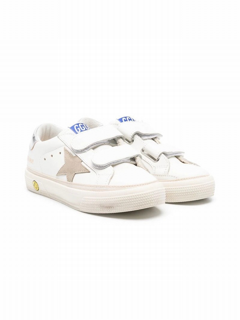 Kids' Star-patch Low-top Sneakers In White