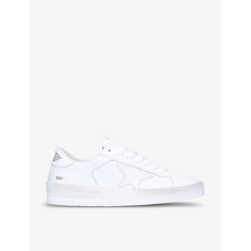 Men's White Men's Stardan Logo-print Leather Low-top Trainers