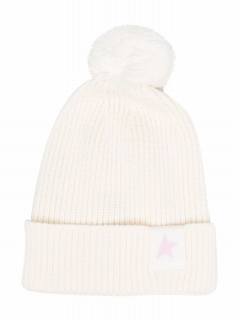 Kids' Cotton And Wool Beanie In Nude & Neutrals