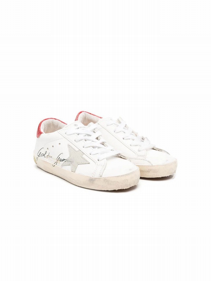 Kids' Super-star Lace-up Sneakers In White