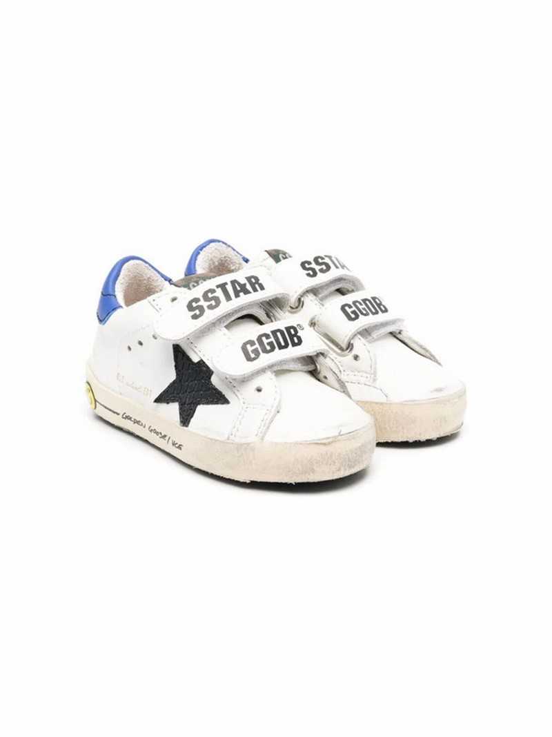 Kids' Old School Distress-effect Sneakers In White