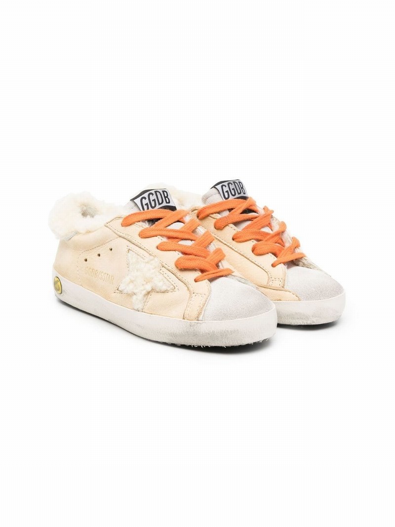 Kids' Super-star Shearling Sneakers In Neutrals