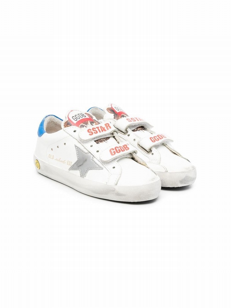 Kids' Old School Bear-print Sneakers In White