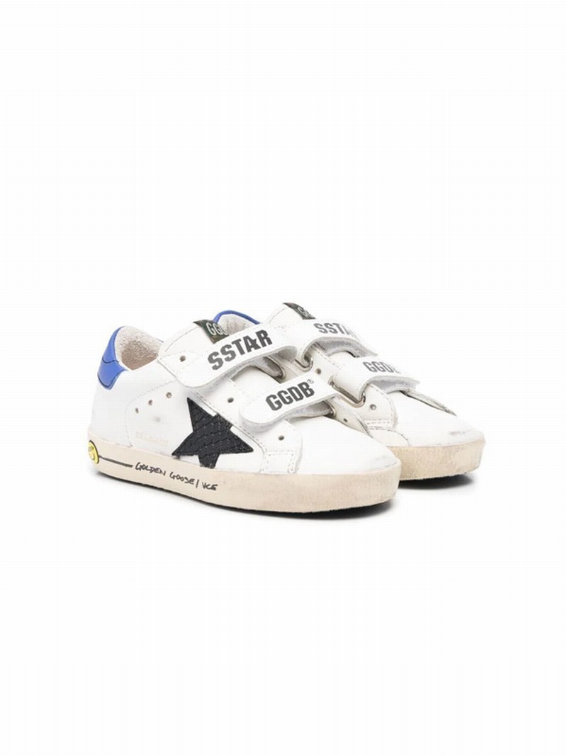 Kids' Star-patch Touch-strap Sneakers In White