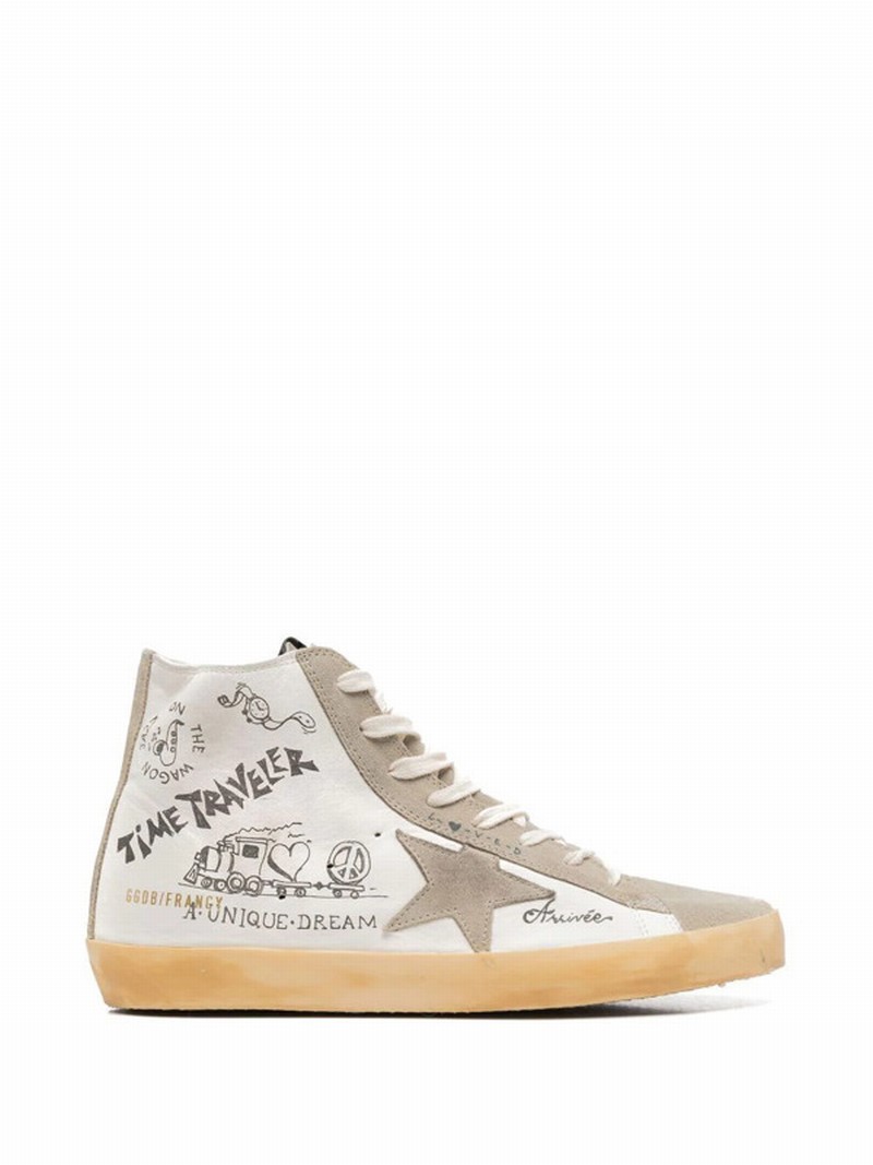 Francy Journey-print High-top Sneakers In Weiss