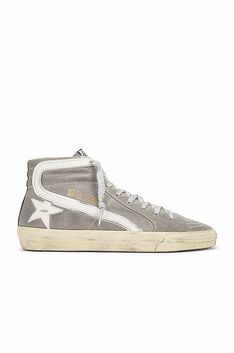 Slide Star Sneaker In Mud White Black & Silver