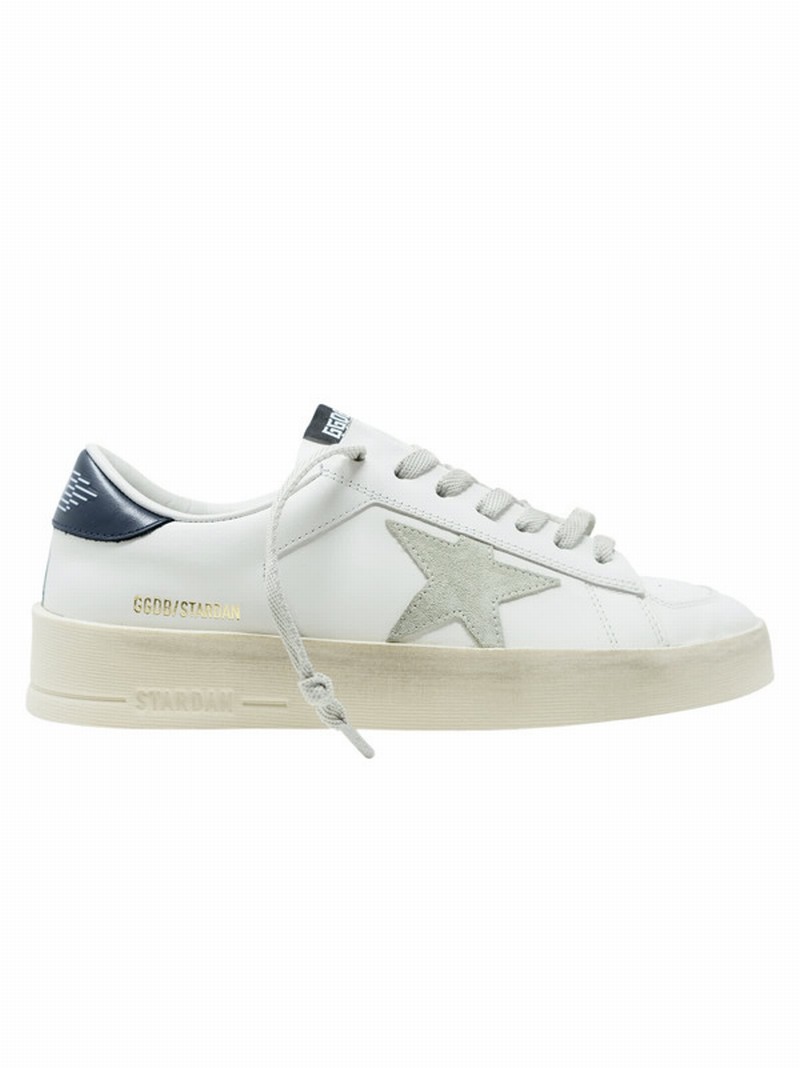 Black And White Shiny Leather Stardan Sneakers In Black/white