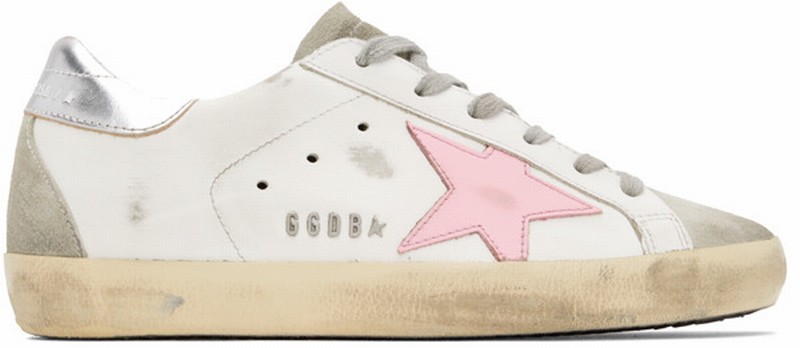 White & Gray Super-star Classic Sneakers In 81482 White/orchid P