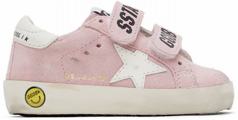 Old School Suede Touch-strap Sneakers In Pink