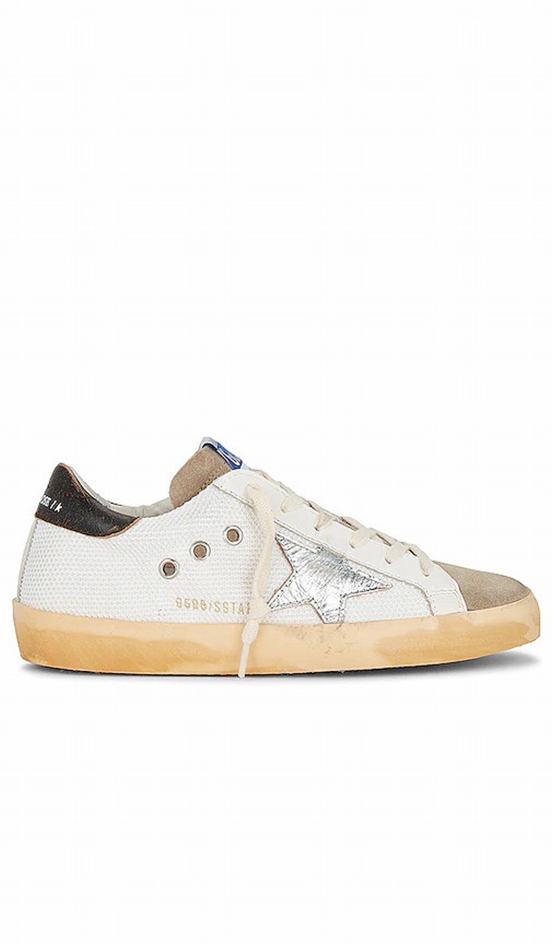 Superstar Net Sneaker In White/taupe/silver/black In Multi