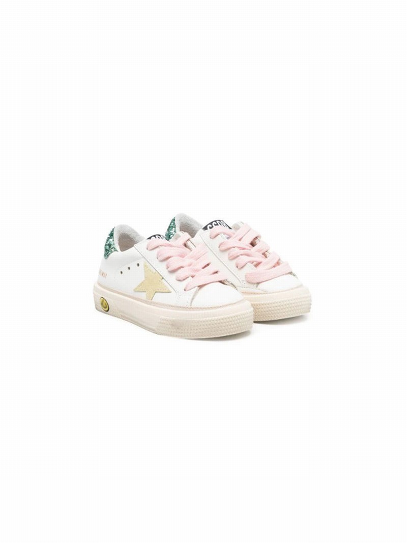 Kids' Star-patch Low-top Sneakers In White