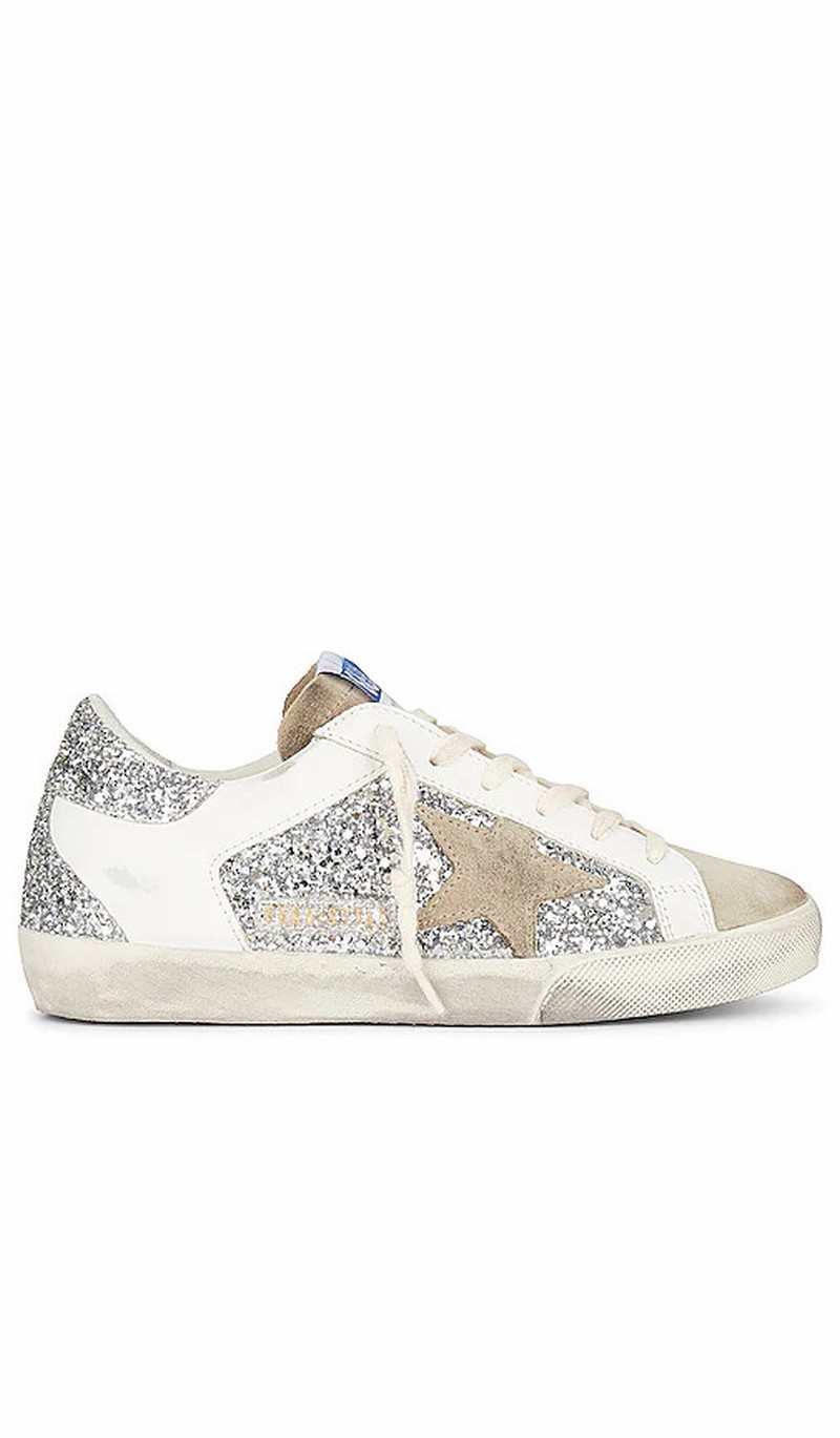 Super-star Sneaker In Silver White & Taupe