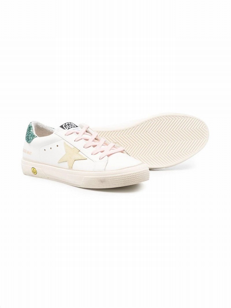 Kids' Star-patch Low-top Sneakers In White