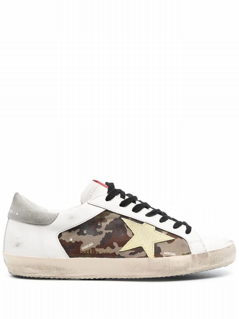 Multicolor Camouflage-panel Star-patch Sneakers In White